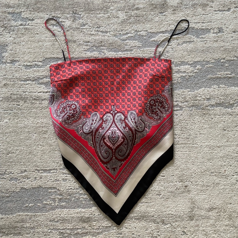 pink zara bandanna top